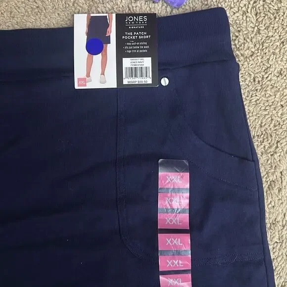 NWT Jones New York Navy Blue The Patch Pocket Skort Size XXL - Picture 2 of 6